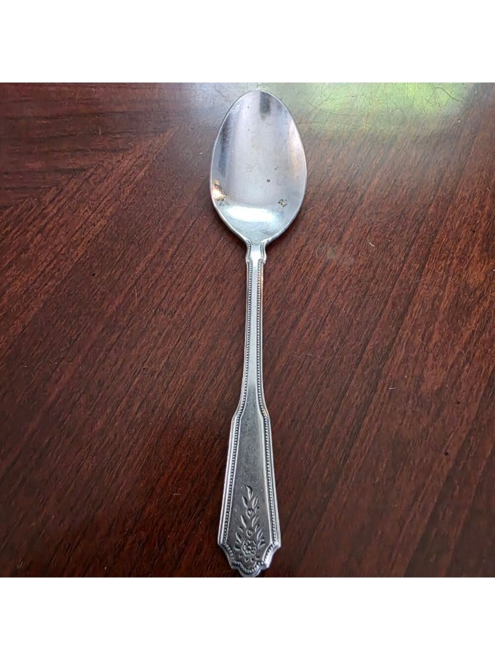 Rogers Norcrest Brentwood Floral Design Teaspoon Vintage Silver-Tone Utensil